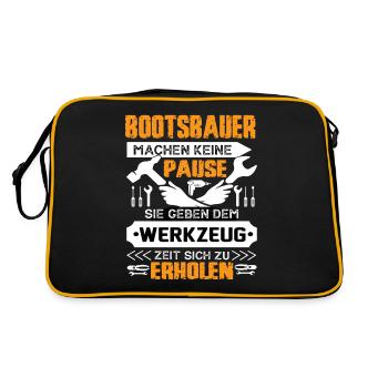 Bootesbauer Machen Keine Pause - Retro Tasche - Schwarz/Gold - Hinten