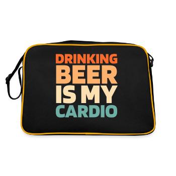 Beer Beer Lover Funny Cardio Quote - Retro Bag - black/gold - Back