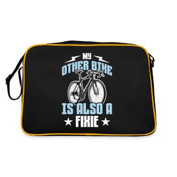 Cyclist My Other Bike Is Also A Fixie Road Bike - Retro Bag - black/gold - Back
