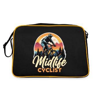 Midlife Cyclist Bike Racer Mountain Biking Cyclist - Retro Bag - black/gold - Back