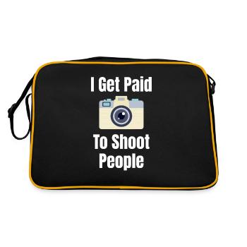 I get paid to photograph people. - Retro Bag - black/gold - Back