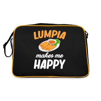 Lumpia Macht Mich Glücklich Pinoy Shanghai Adobo - Retro Tasche - Schwarz/Gold - Hinten