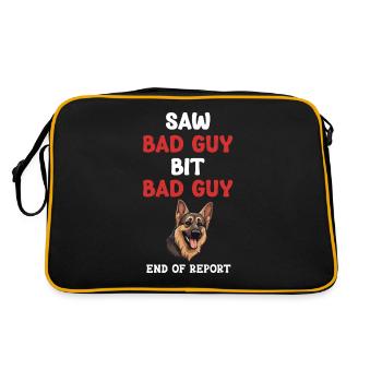 Sah, Wie Bösewicht Bösewicht Gebissen Hat – Ende - Retro Tasche - Schwarz/Gold - Hinten