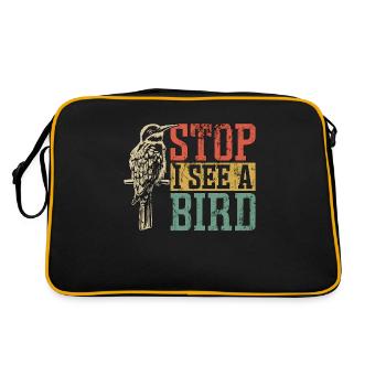 Observation des oiseaux Arrêt Je vois une mangeoire à oiseaux Birdwatcher - Sac Retro - noir/or - Dos