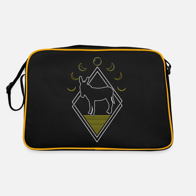 Muli Esel Abstrakt Moon Phases Retro Tasche