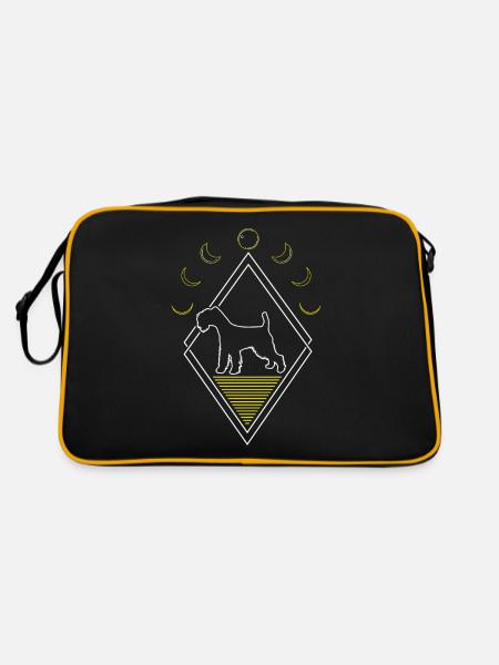 Wheaten Terrier Abstrait Phases de Lune - Sac Retro - noir/or - Dos