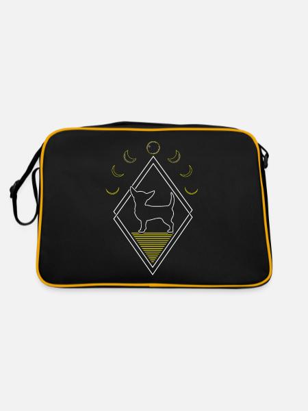 Chihuahua Abstract Moon Phases - Retro Bag - black/gold - Back