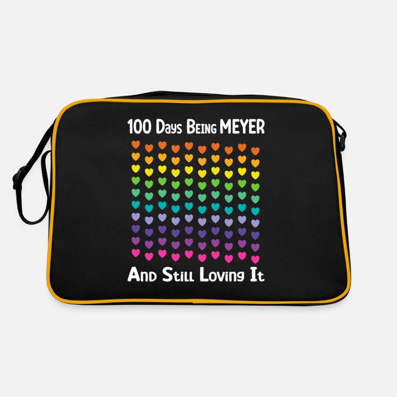 Meyer Familie Herzen Geschenk - Retro Tasche - Schwarz/Gold