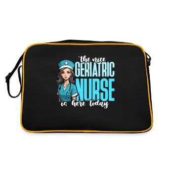The Nice Geriatric Nurse Is Here Caregiver Nursing - Retro Bag - black/gold - Back