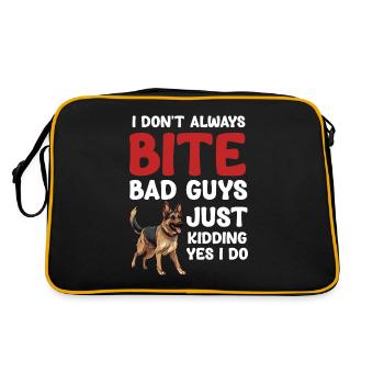I don't always bite bad guys. Just kidding - Retro Bag - black/gold - Back