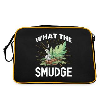 Smudge Sage Feather Spiritual Smudging - Retro Bag - black/gold - Back