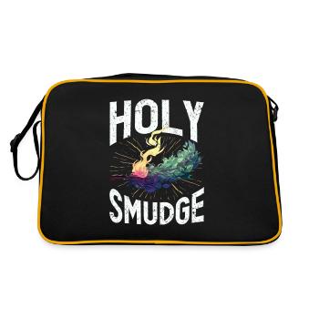 Smudge Sage Feather Spiritual Smudging - Retro Bag - black/gold - Back