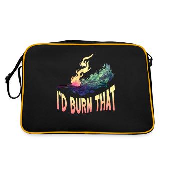 Smudge Sage Feather Spiritual Smudging - Retro Bag - black/gold - Back