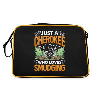 Smudge Sage Feather Spiritual Smudging - Retro Bag - black/gold - Back