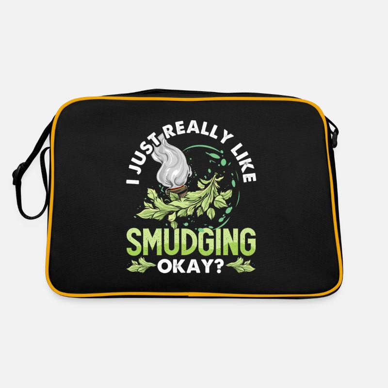 Smudge Sage Feather Spiritual Smudging Retro Bag