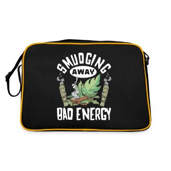 Smudge Sage Feather Spiritual Smudging - Retro Bag - black/gold - Back