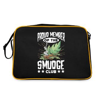 Smudge Sage Feather Spiritual Smudging - Retro Bag - black/gold - Back