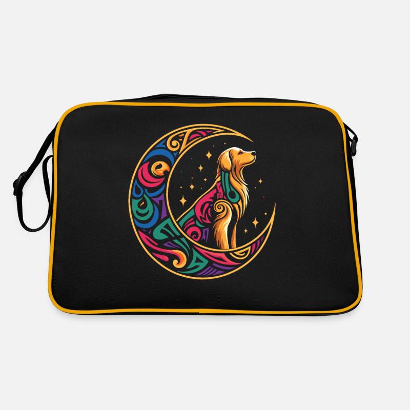 Golden Retriever Tribal Moon Retro Bag