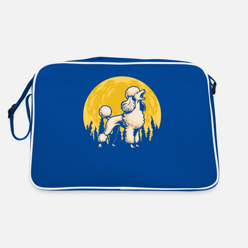 Pudel Moon Howling Retro Tasche