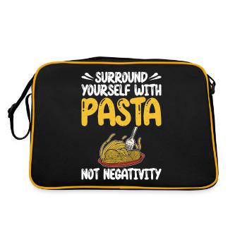 Cadeaux pour les amateurs de pâtes - Sac Retro - noir/or - Dos