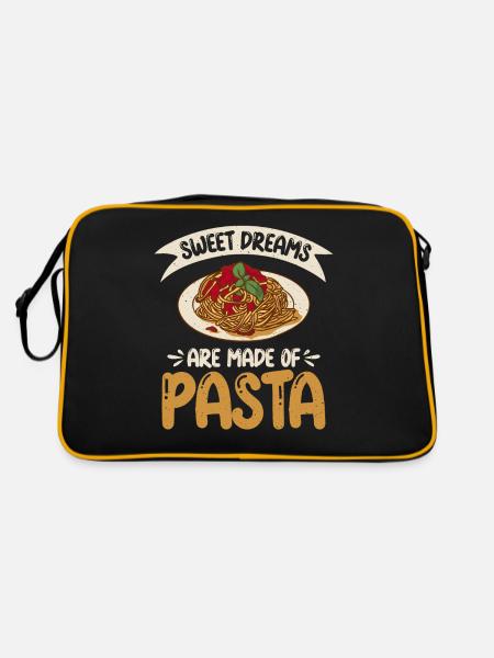 Cadeaux pour les amateurs de pâtes - Sac Retro - noir/or - Dos