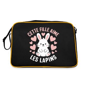 Juste une Fille qui Aime les Lapins Cadeau Mignon - Sac Retro - noir/or - Dos