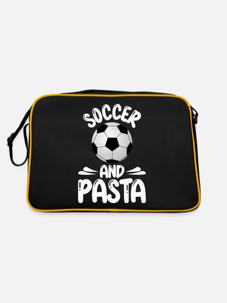 Pasta Lover Gifts - Retro Bag - black/gold - Back