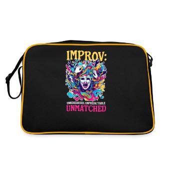 Théâtre d’improvisation Non répété, imprévisible, inégalable - Sac Retro - noir/or - Dos