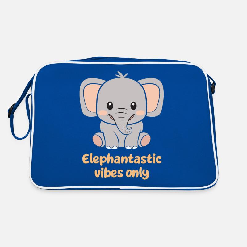 Elephantastic Vibes Only Cute Elephant Retro Bag