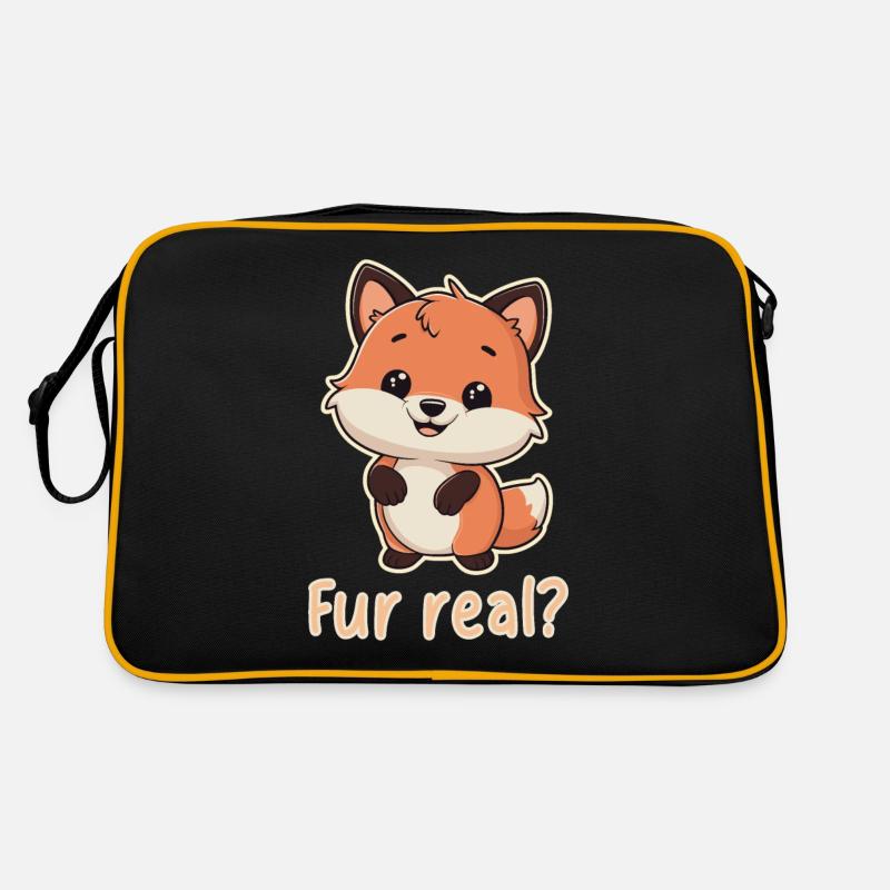 Fur Real? Cute Fox Illustration Retro Bag