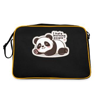I Hate Morning People Cute Lazy Panda - Retro Bag - black/gold - Back