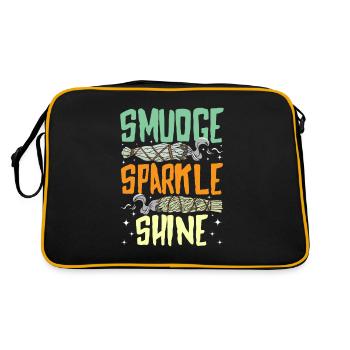 Smudge Sage Feather Spiritual Smudging - Retro Bag - black/gold - Back