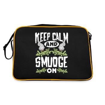 Smudge Sage Feather Spiritual Smudging - Retro Bag - black/gold - Back