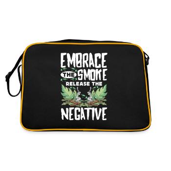 Smudge Sage Feather Spiritual Smudging - Retro Bag - black/gold - Back