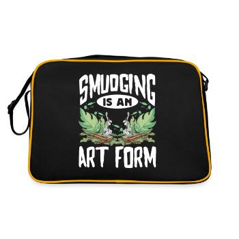 Smudge Sage Feather Spiritual Smudging - Retro Bag - black/gold - Back