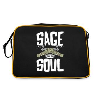 Smudge Sage Feather Spiritual Smudging - Retro Bag - black/gold - Back
