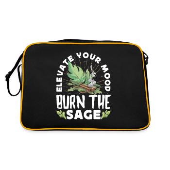 Smudge Sage Feather Spiritual Smudging - Retro Bag - black/gold - Back