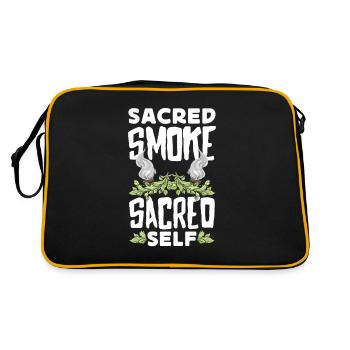 Smudge Sage Feather Spiritual Smudging - Retro Bag - black/gold - Back