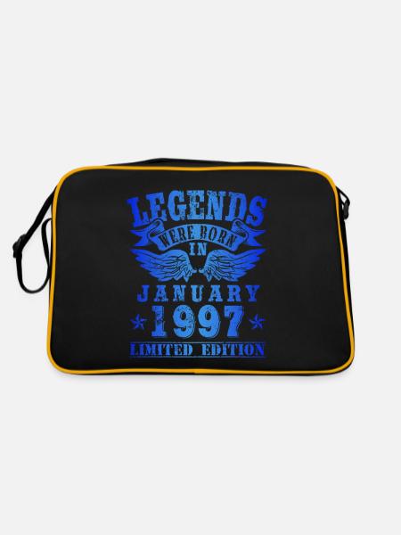 Legends were born in January 1997 Birthday - Retro Bag - black/gold - Back