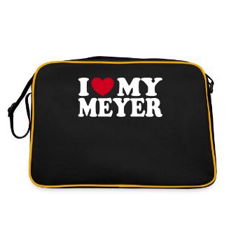 I Love Meyer Last Name Family Gift - Retro Bag - black/gold - Back