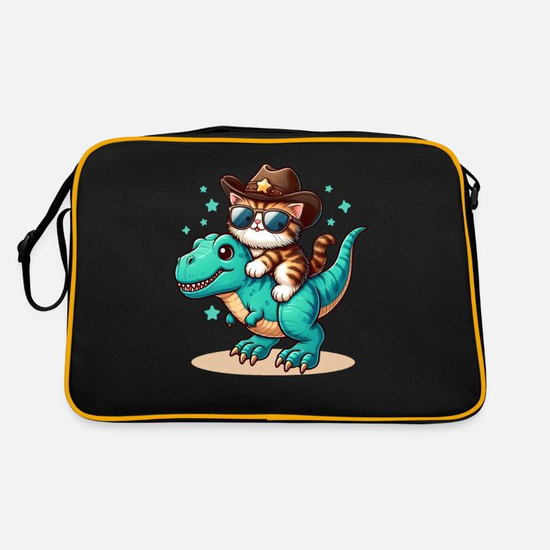 Dinosaure Et Chat, T-Rex, Propriétaire De Chat Sac Retro