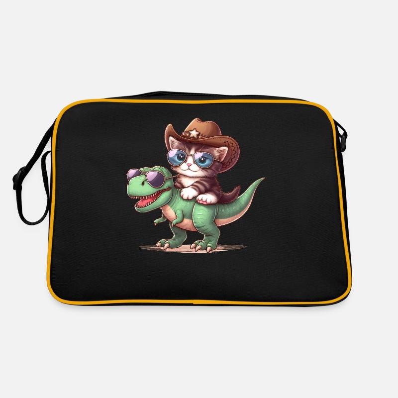 Dinosaure Et Chat, T-Rex, Propriétaire De Chat Sac Retro