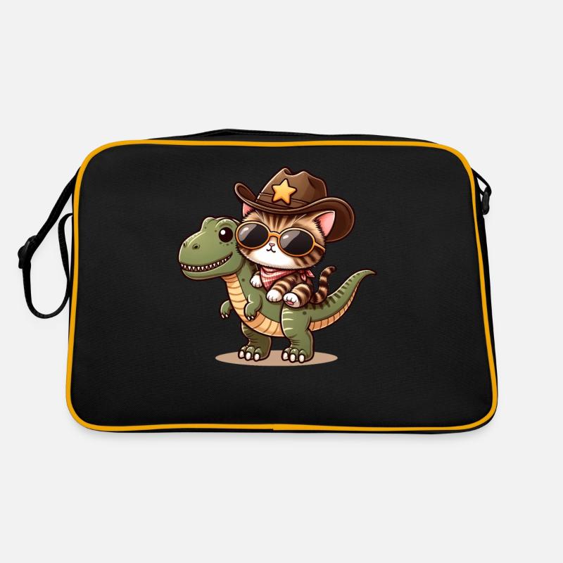 Dinosaure Et Chat, T-Rex, Propriétaire De Chat Sac Retro