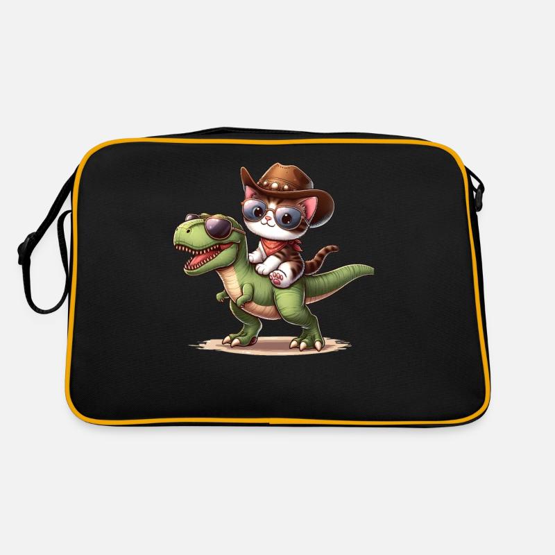 Dinosaure Et Chat, T-Rex, Propriétaire De Chat Sac Retro