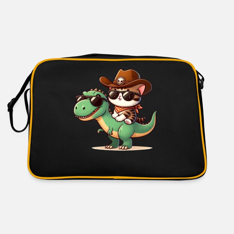Dinosaure Et Chat, T-Rex, Propriétaire De Chat Sac Retro