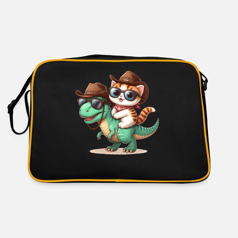 Dinosaure Et Chat, T-Rex, Propriétaire De Chat Sac Retro