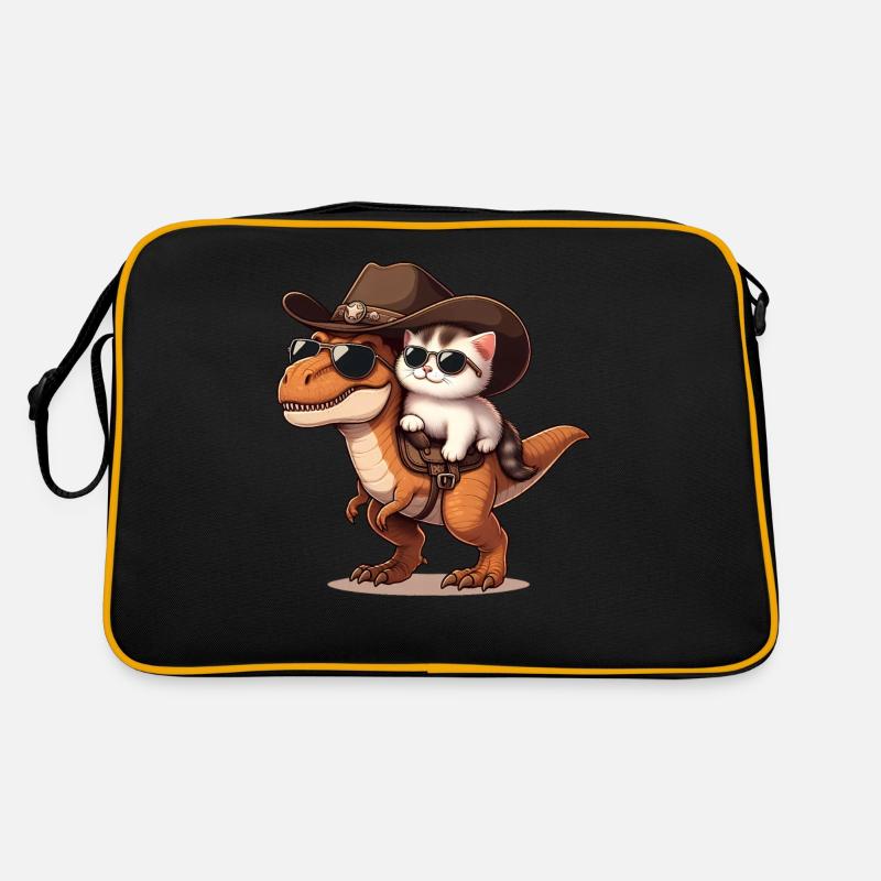 Dinosaure Et Chat, T-Rex, Propriétaire De Chat Sac Retro