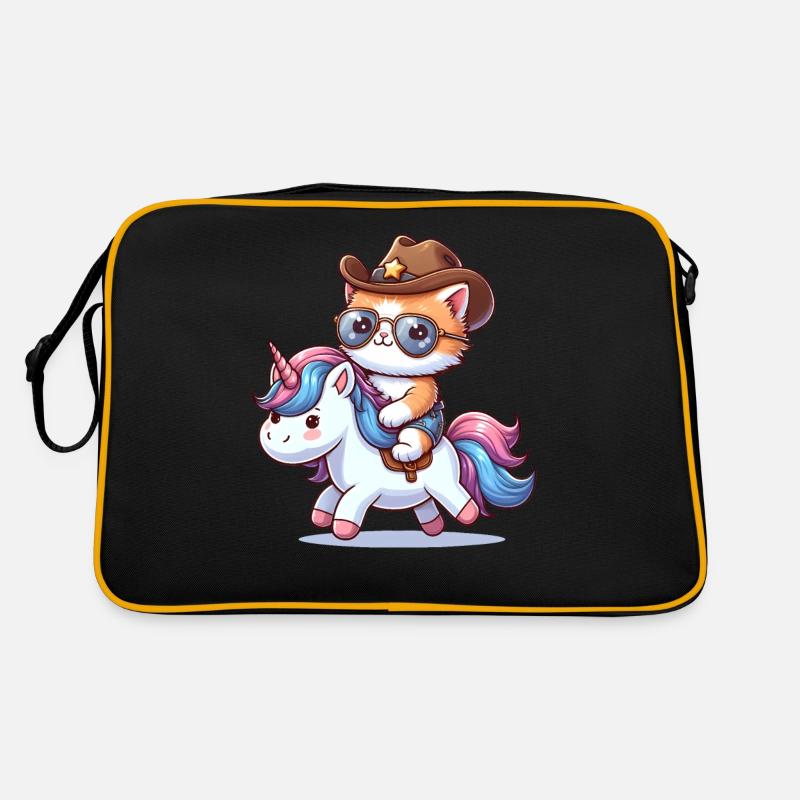 Licorne Et Chat, Propriétaire De Chat, Amoureux Des Chats Sac Retro