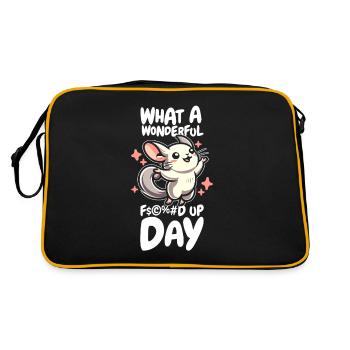 Chinchilla Lustig Fucked Up Day - Retro Tasche - Schwarz/Gold - Hinten