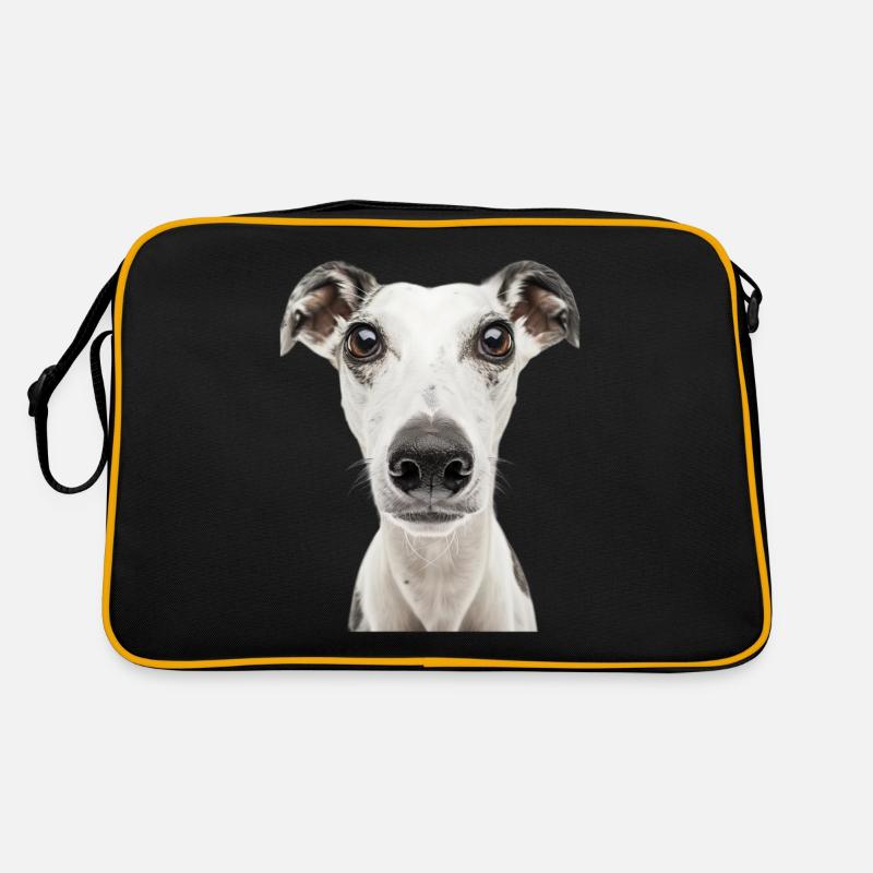 Whippet - Retro Tasche - Schwarz/Gold
